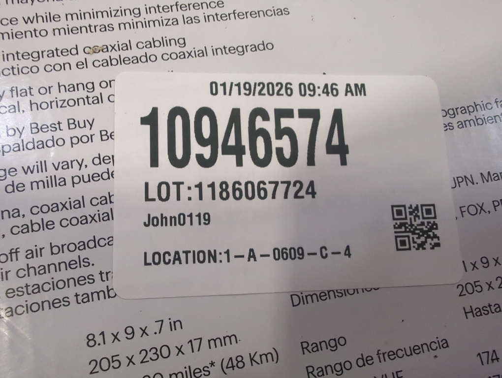 Best Buy Essentials  - Multidirectional Indoor HDTV Antenna - 30 Mile Range - Off-white