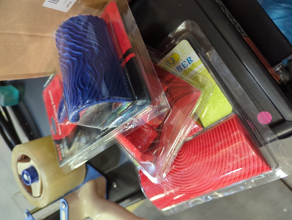 Wood Graining Tool Set, 6pcs 7 Fake Wood Grain Roller Painting Tool with Handle DIY Rubber Graining Tool Paint Look Like Wood for Wall Room Art Paint Decoration