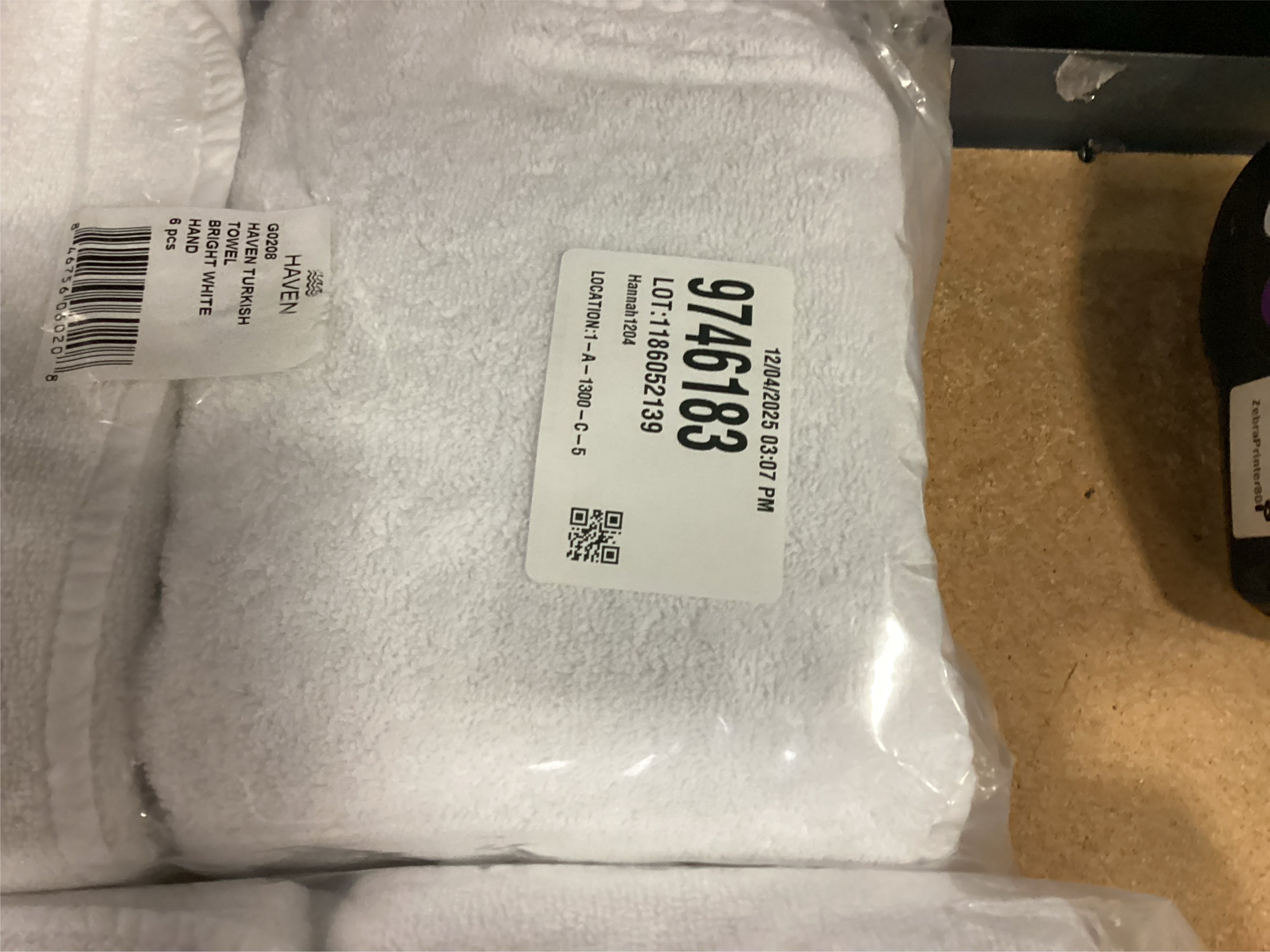 Haven Turkish Cotton Hand Towel in Bright White 6 PACK