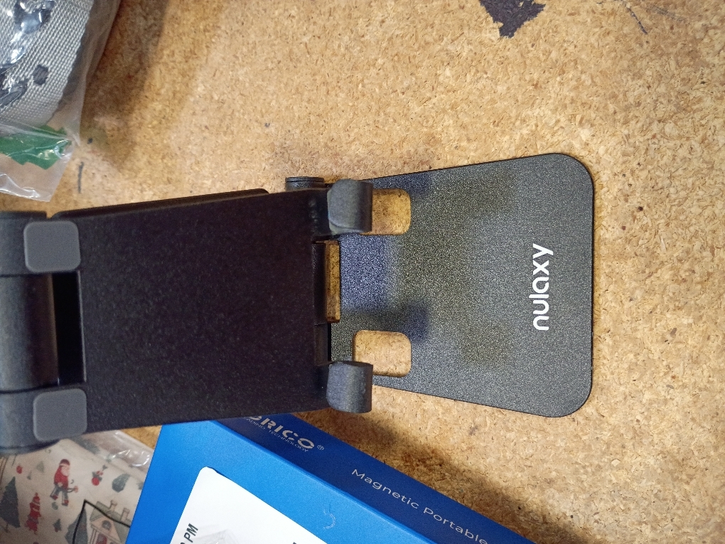 Nulaxy Dual Folding Cell Phone Stand, Fully Adjustable Foldable Desktop Phone Holder Cradle Dock Compatible with iPhone 17 16 15 14 13 12 11 Pro Max Xs Xr X 8, Nintendo Switch, All Phones