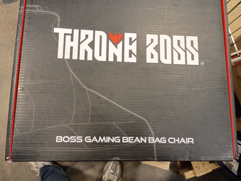 Throne Boss Gaming Bean Bag Chair Cover for Kids with High Back, Blue – Floor Gaming Chair Cover, Easy to Clean Fabric, Large Side Pockets, Headphone Hanger, Requires 200 Liters Polystyrene Beans