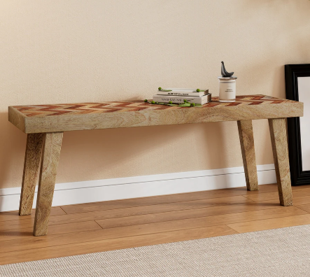 Fircrest Indoor Mango Wood Handcrafted Bench