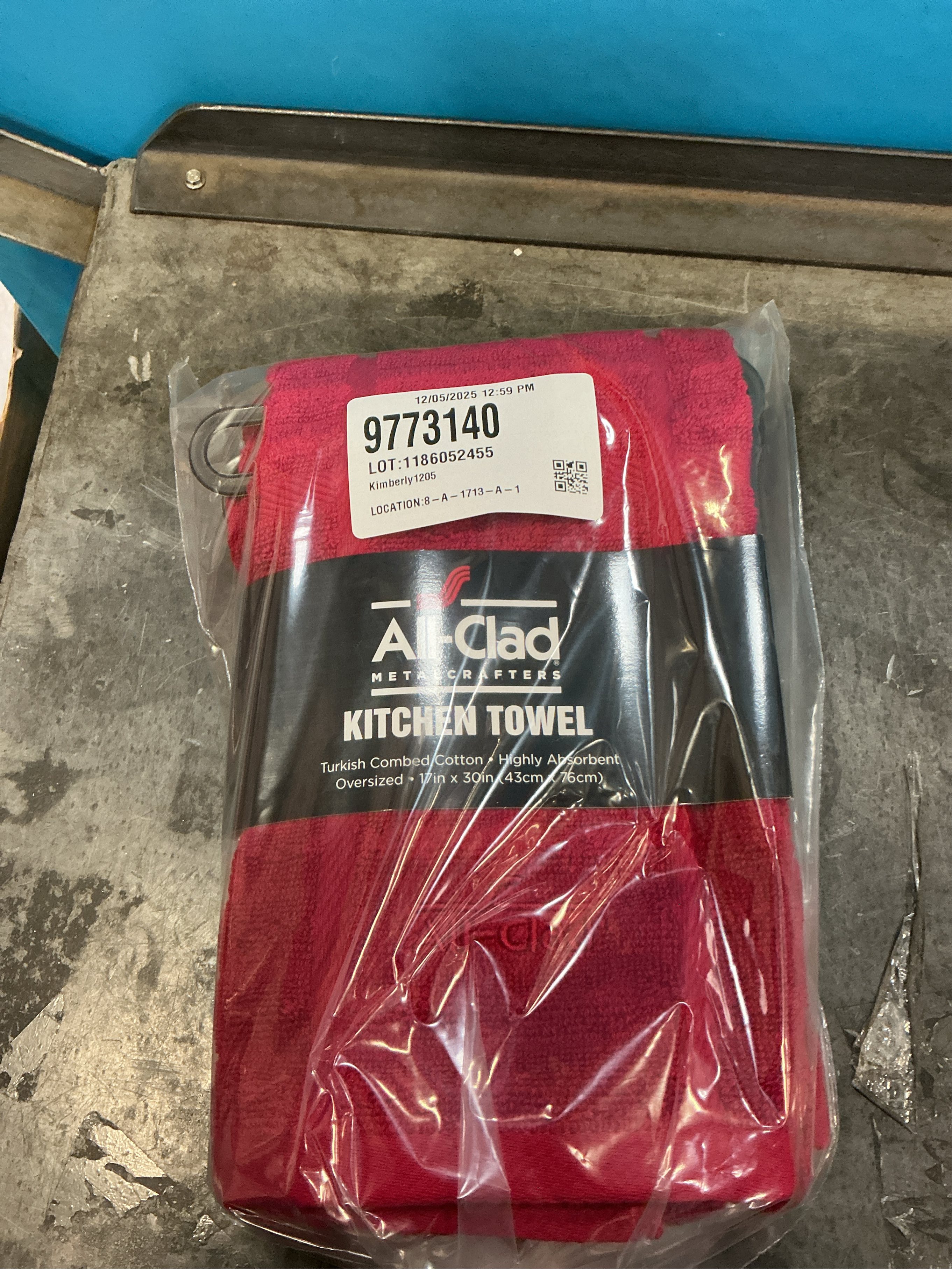 All-Clad Solid Kitchen Towel: Highly Absorbent, Super Soft Long Lasting - 100% Cotton, 17x30 Tea Towel for Cleaning & Drying Dishes, Pans, Glassware, or Countertops, (1-Pack), Chili