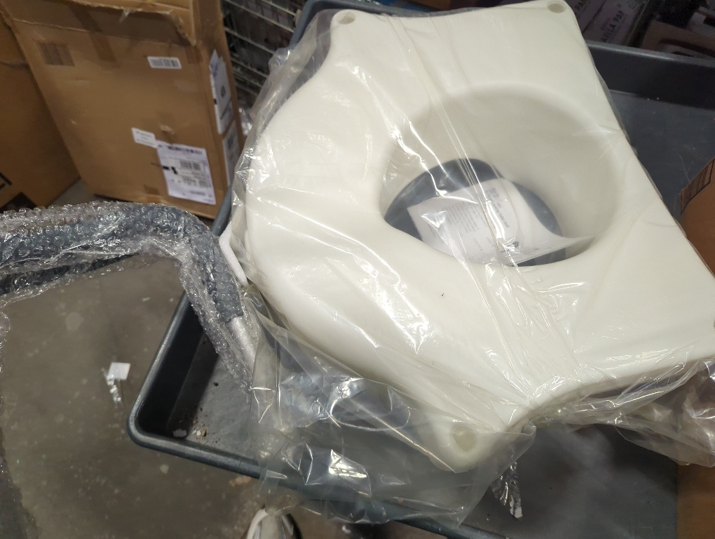 Medline Locking Elevated Toilet Seat with Arms 11- 14 long,White