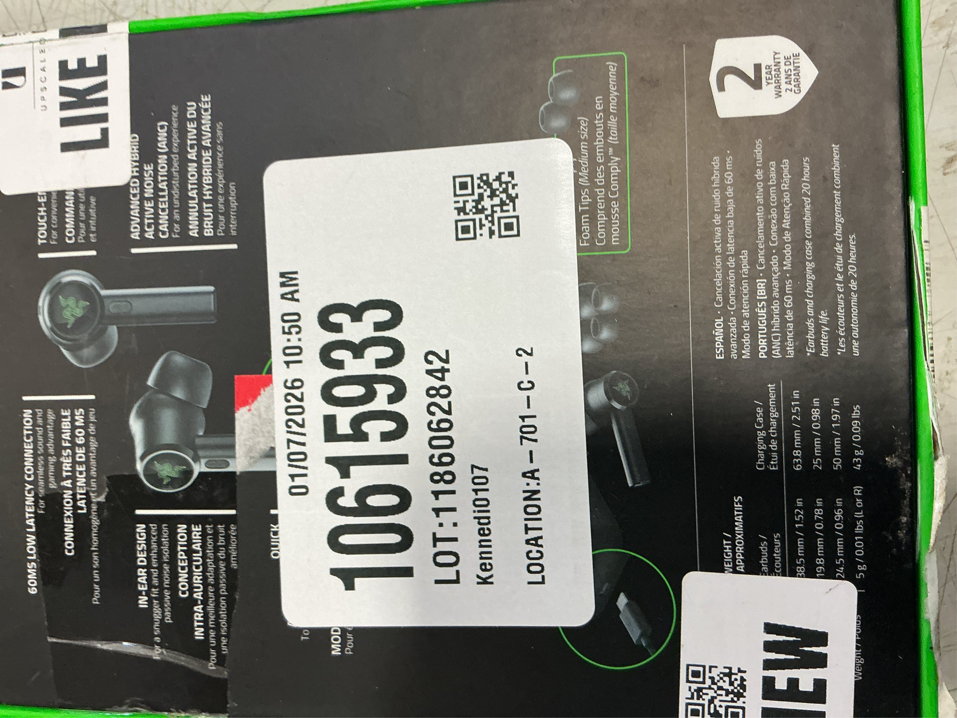 Razer - Geek Squad Certified Refurbished Hammerhead True Wireless Pro Noise Canceling in-Ear Earbuds - Black