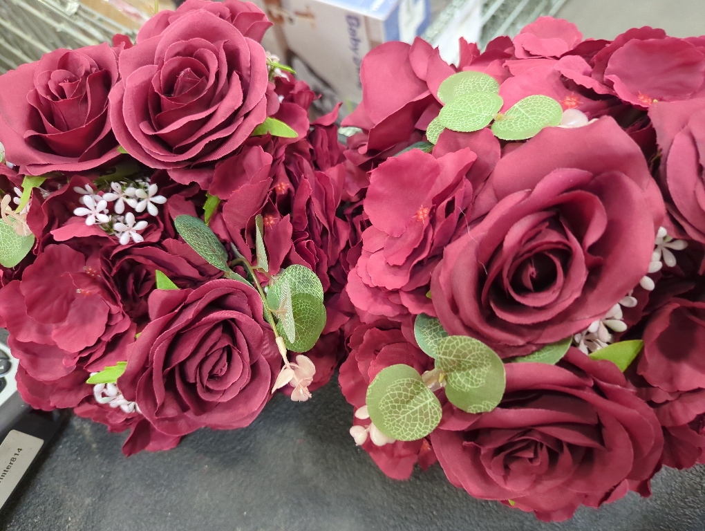 Flower Wedding Centrepieces for Tables: 10 Pcs Burgundy Artificial Flowers Roses Balls  for Centerpiece Fake Silk Rose Arrangements Weddings Reception Birthday Party Decoration