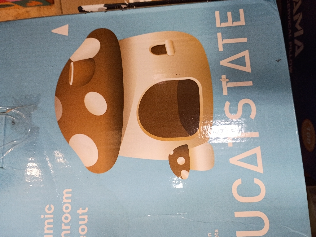 BUCATSTATE Hamster Hideout Ceramic, Mushroom Shape Hamster House and Habitats Cool Bed Ideal for All Season Dwarf Hamster Gerbil Mice Golden Bear (Brown-Large)