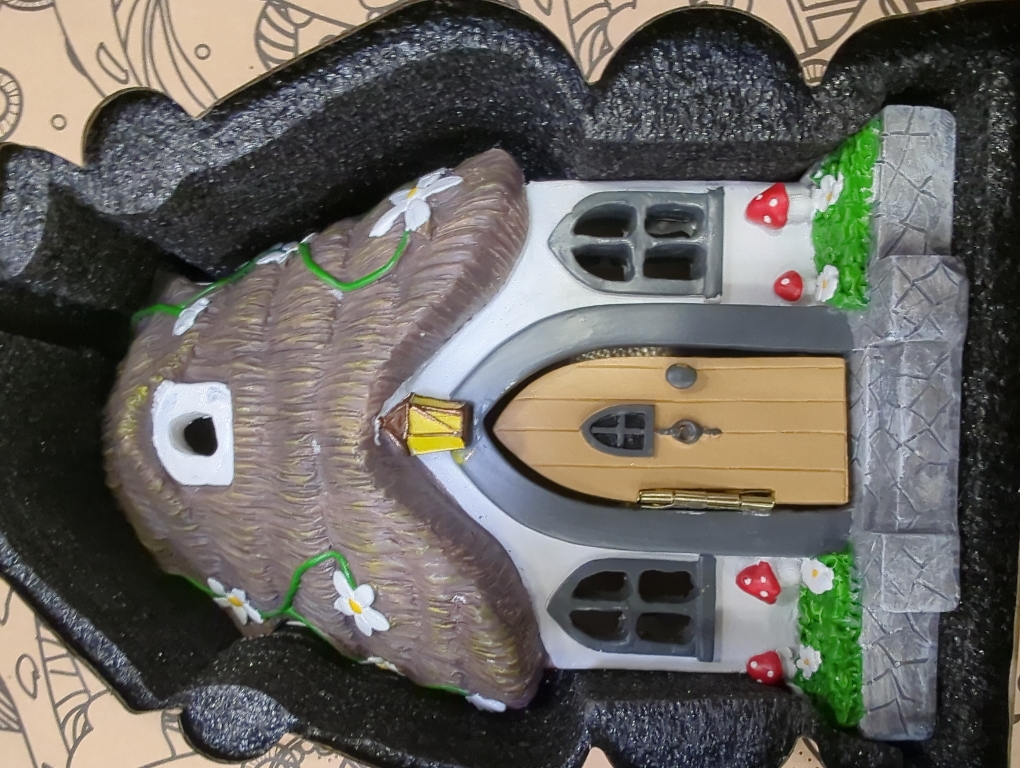 WILD PIXY Fairy Garden House - Glow in The Dark Fairy Cottage with Opening Door and Solar LED Light, Beautiful Miniature Garden Decoration for Indoor or Outdoor Fairy Gardens - 7.1 Fairy House