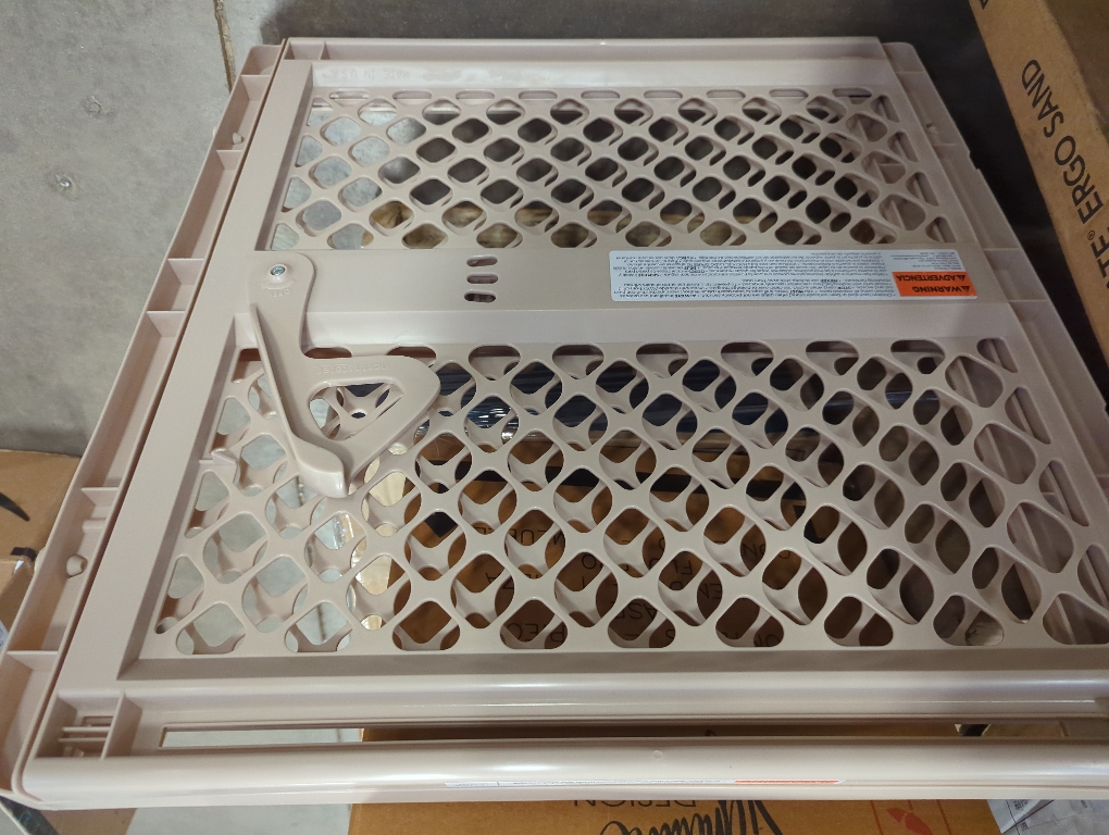 Toddleroo by North States - Supergate Ergo Baby Gate: Plastic Baby Gate for Stairs & Doorways - Adjustable Indoor Safety Gate - Made in USA - 26 to 42 Inches Wide - 26 Inches Tall - Sand