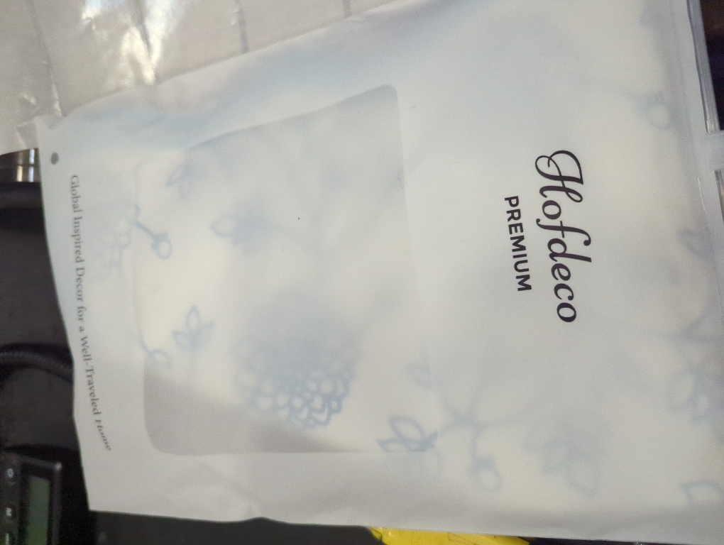 Hofdeco Premium Coastal Patio Indoor Outdoor Scalloped Lumbar Pillow Cover Only, 12x20 Water Repellent for Backyard, Couch, Baby Blue Print Dahlia Floral