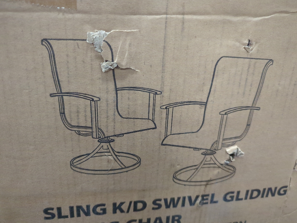 Set of 2 Sling K/D Swivel Gliding Dining Chair Black