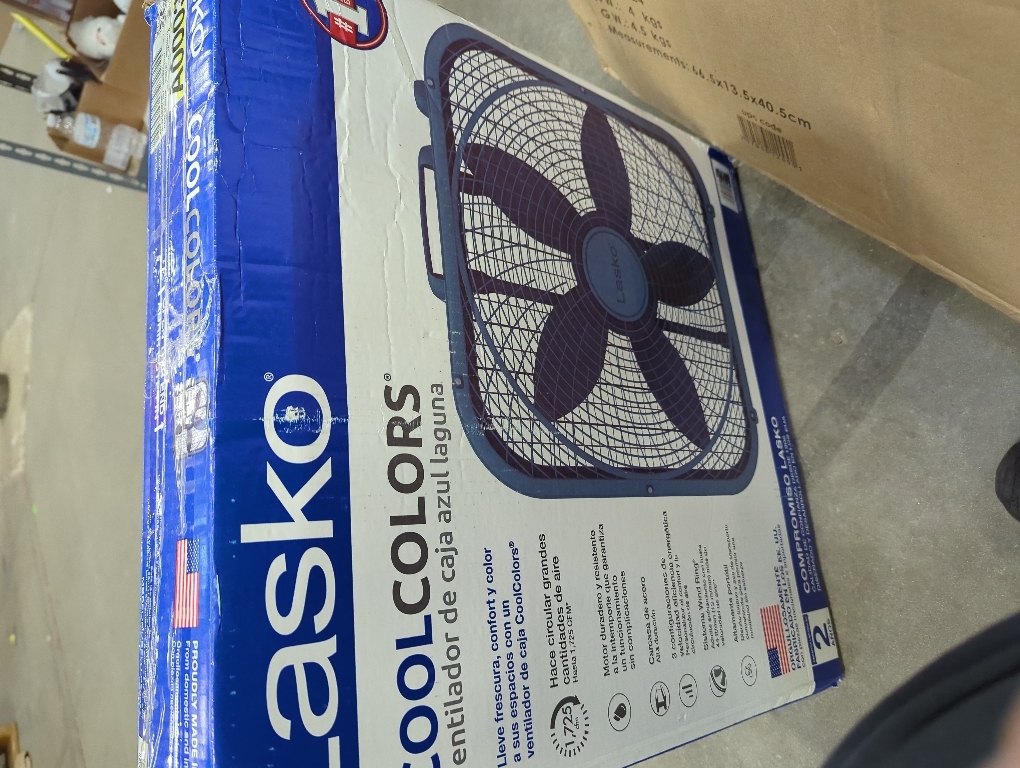 Laskoo Cool Colors 20 3-Speed Energy Efficient Box Fan, Laguna Blue, B20312