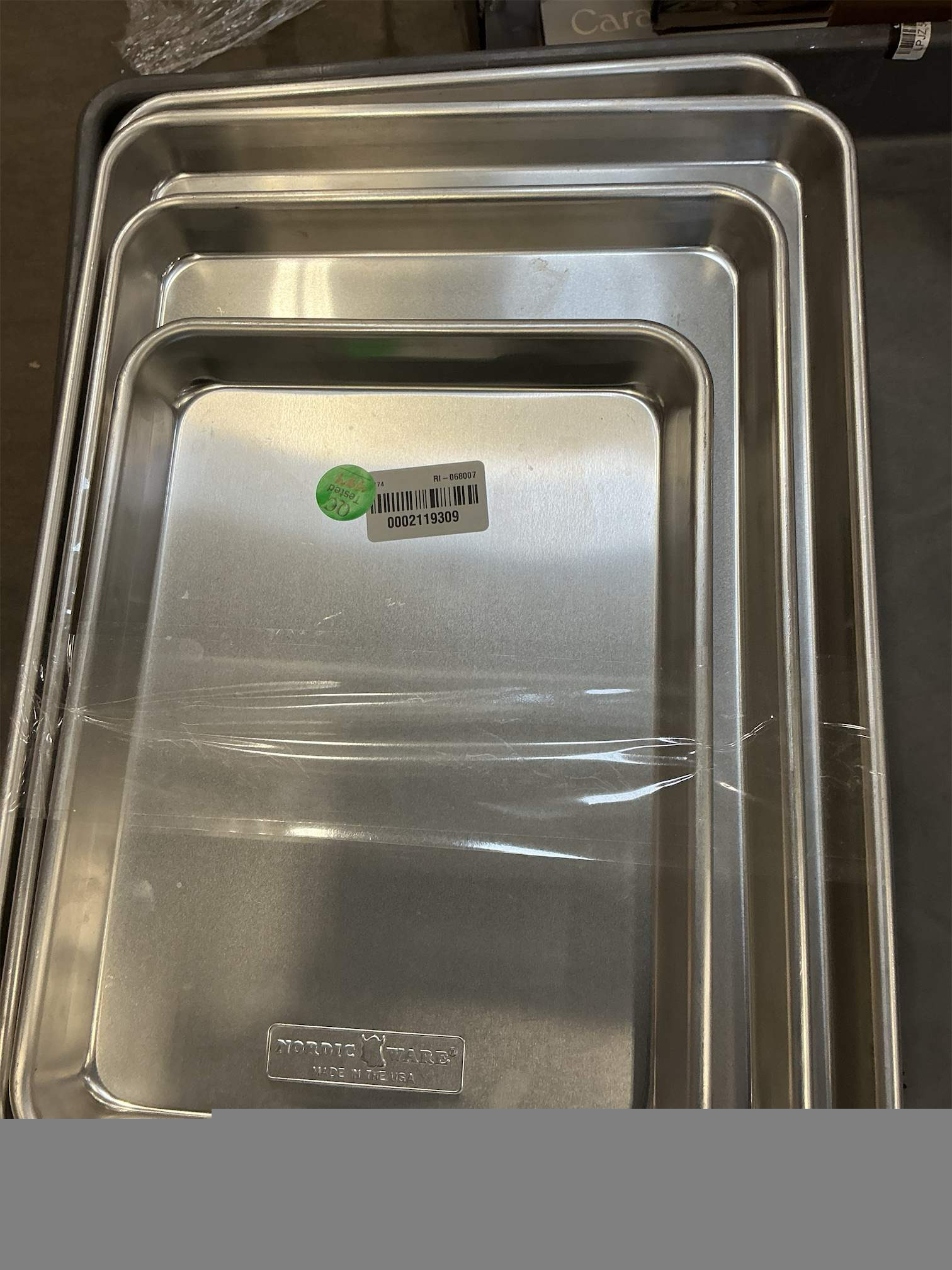 Nordic Ware Naturals 3 Piece Set - USA Made Aluminum Commercial Quality Sheet Pan for Baking or Roasting, Encapsulated Galvanized Steel Rim Prevents Warping; Half Sheet, Jelly Roll and Quarter Sheet