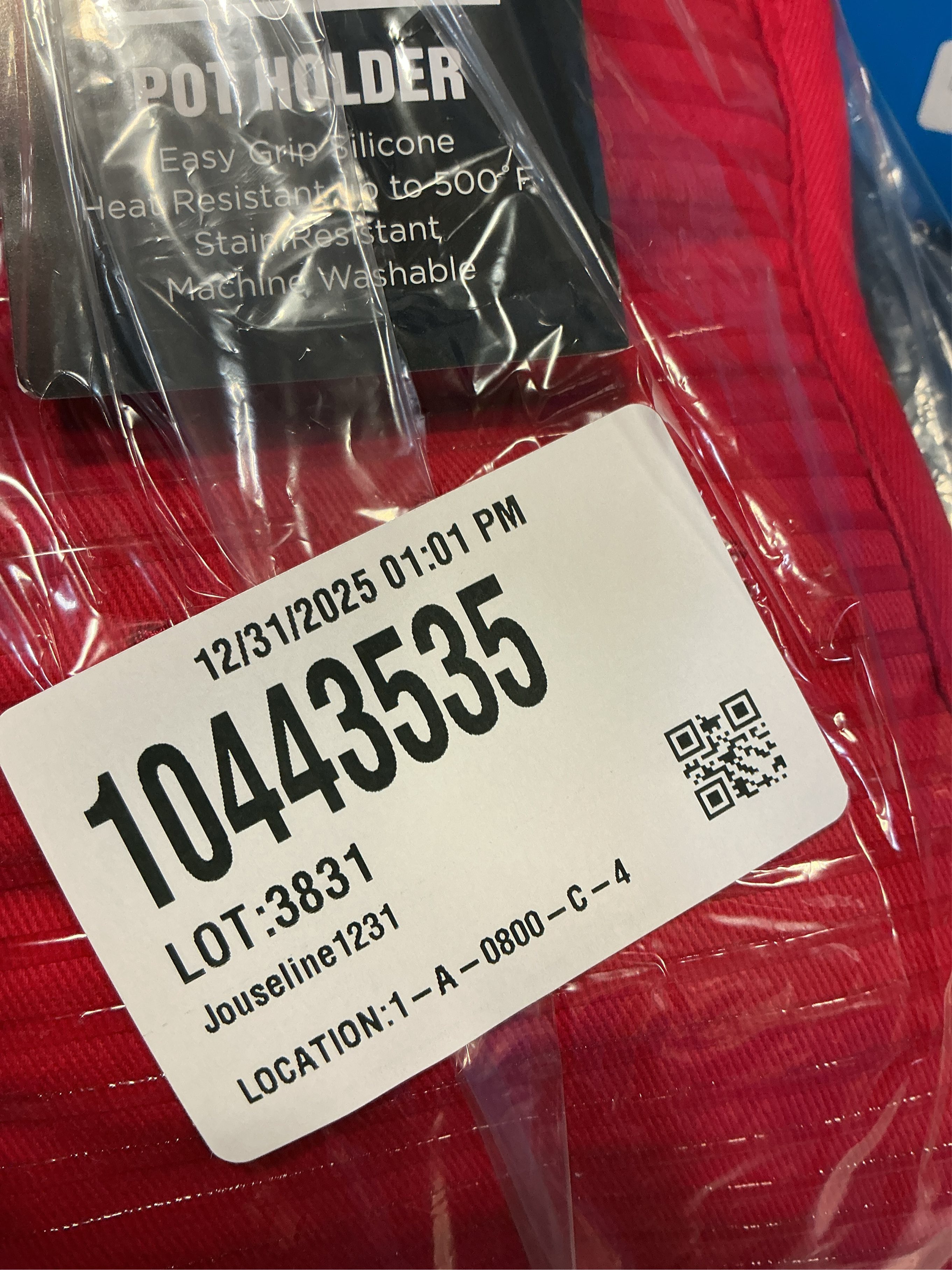 All-Clad Premium Pot Holder & Heating Pad, (2-Pack) Heat Resistant to 500 Degrees, 100% Cotton 10x6.25 for Kitchen and Barbeque, Chili Red