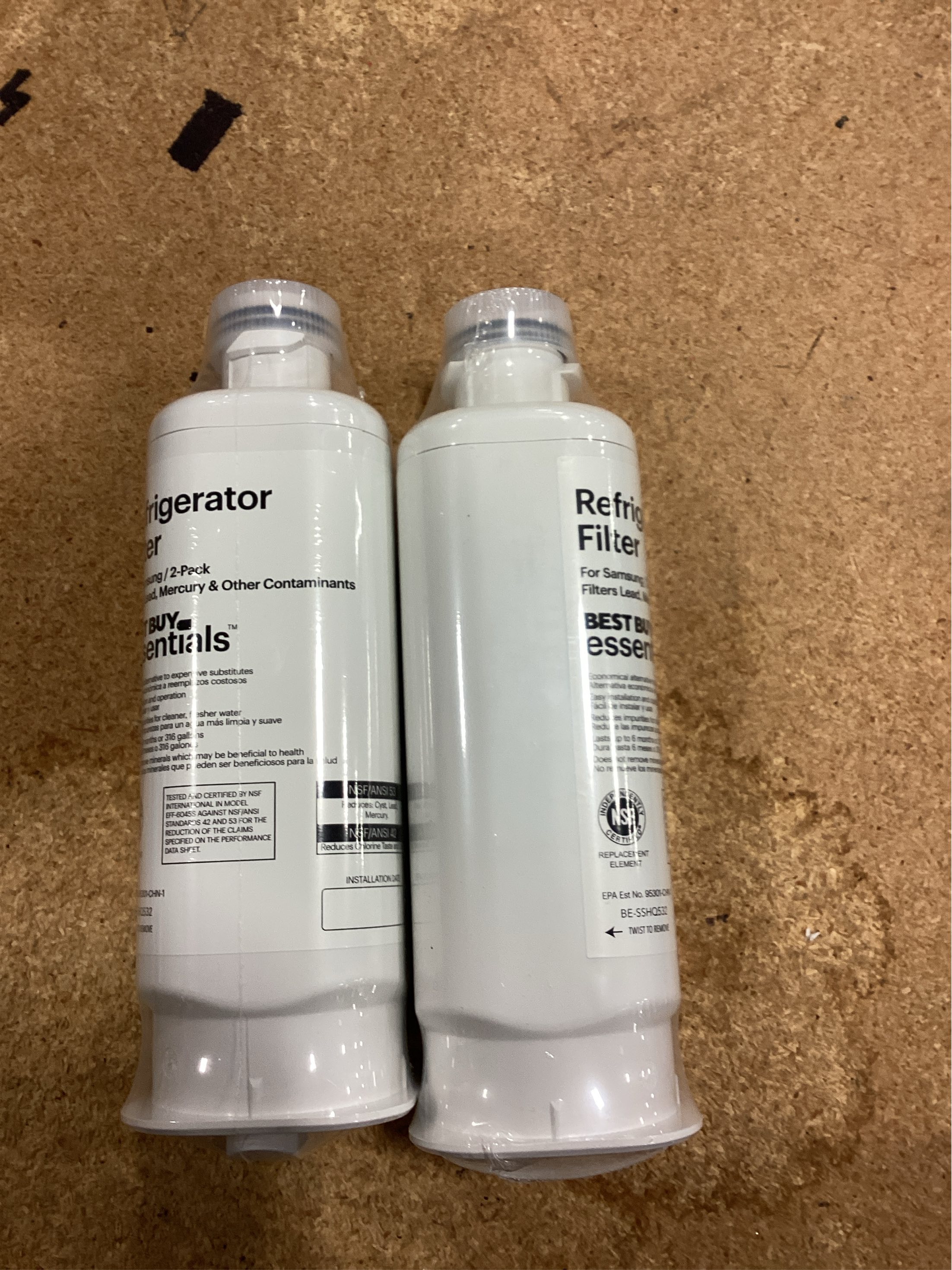 Best Buy Essentials™ - NSF 42/53 Water Filter Replacement for Select Samsung Refrigerators (2-pack) - White