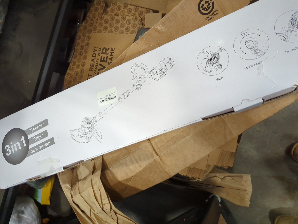 Electric Weed Wacker Cordless, 21V Electric Weed Cordless Eater Battery Powered with 2Pcs 4.0Ah Batteries, 3 in 1 Stringless Grass Trimmer/Edger/Brush Cutter for Lawn Yard Garden