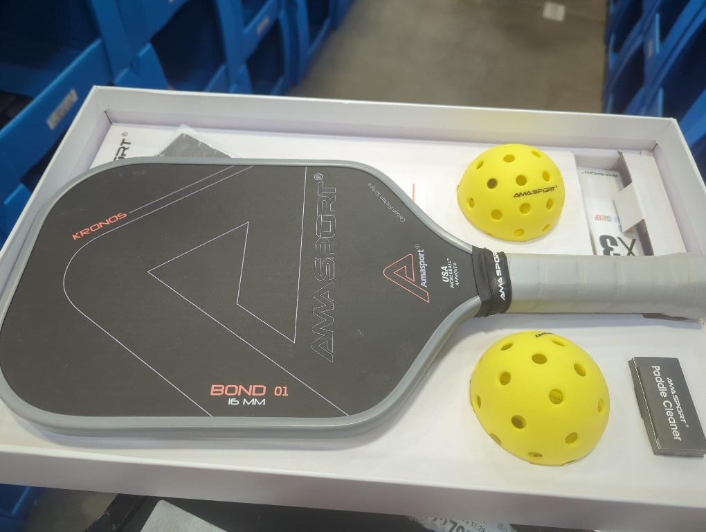 PICKLETECH Kronos Bond 01 Pickleball Paddle - 16mm Fully Encased Carbon Fiber Pickle Ball Racket - Advanced Charged Surface Technology- Larger Sweet S