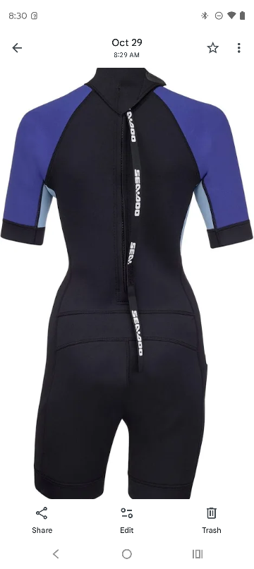 SEA-DOO LADIES 3MM EXOTIC SHORTY WETSUIT DEEP PURPLE /