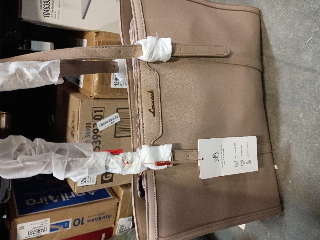 LOVEVOOK Work Tote Bag for Women 15.6 Inch Laptop Computer Bags with Cup Holder, Large Teacher Bag Briefcase for Business Office Travel Nude, Nylon&PU