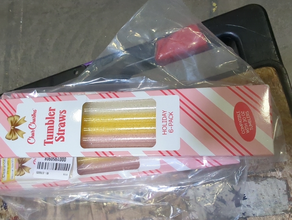 CharCharms Replacement Straws for Tumblers - Pack of 6 Glitter Plastic Straws for 40oz Tumbler with 10mm Diameter, BPA Free, 12'' Reusable Cup Straw, Dishwasher Safe Straw - Pink, yellow & Clear
