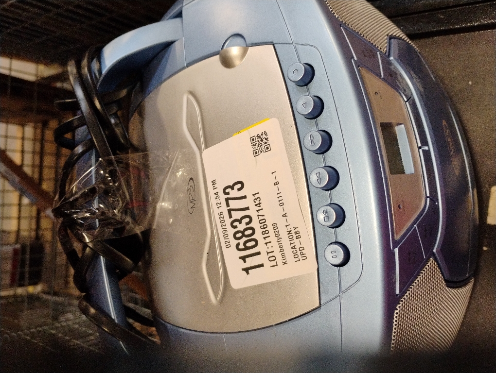 JENSEN CD-590-BL CD-590 1-Watt Portable Stereo CD and Cassette Player/Recorder with AM/FM Radio and Bluetooth (Blue)