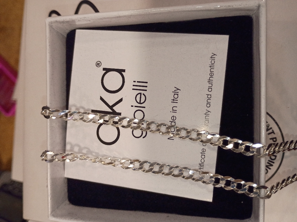 Aka Gioielli - Italian 925 Sterling Silver 5mm Curb Cuban Link Chain - Solid Sterling Silver Necklace for Women and Men - Made in Italy