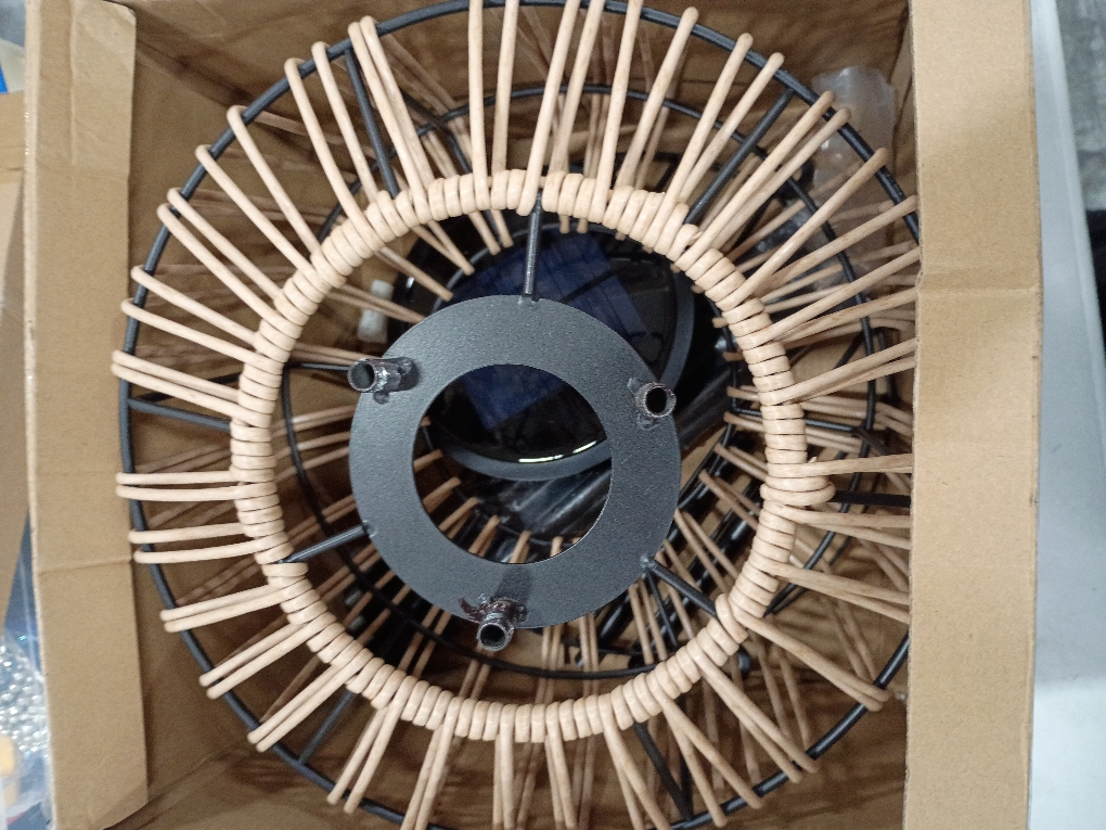 Outdoor Floor Lamp Outdoor Solar Lights Rattan Lamp with Plant Stands Metal Tripod Outdoor Floor Lamps for Patio Yard Deck Porch Walkway Driveway Garden Decor (no test )