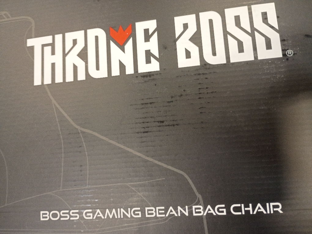 Throne Boss Gaming Bean Bag Chair Cover for ADULT with High Back, Black – Floor Gaming Chair Cover, Easy to Clean Fabric, Large Side Pockets, Headphone Hanger, Requires 200 Liters Polystyrene Beans