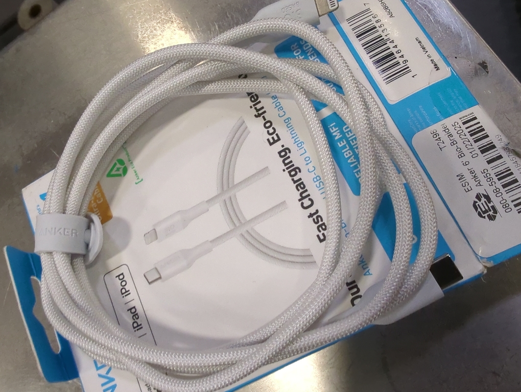 Anker 6' Bio-Braided Lightning to USB-C ECO Friendly Fast Charging Cable - White