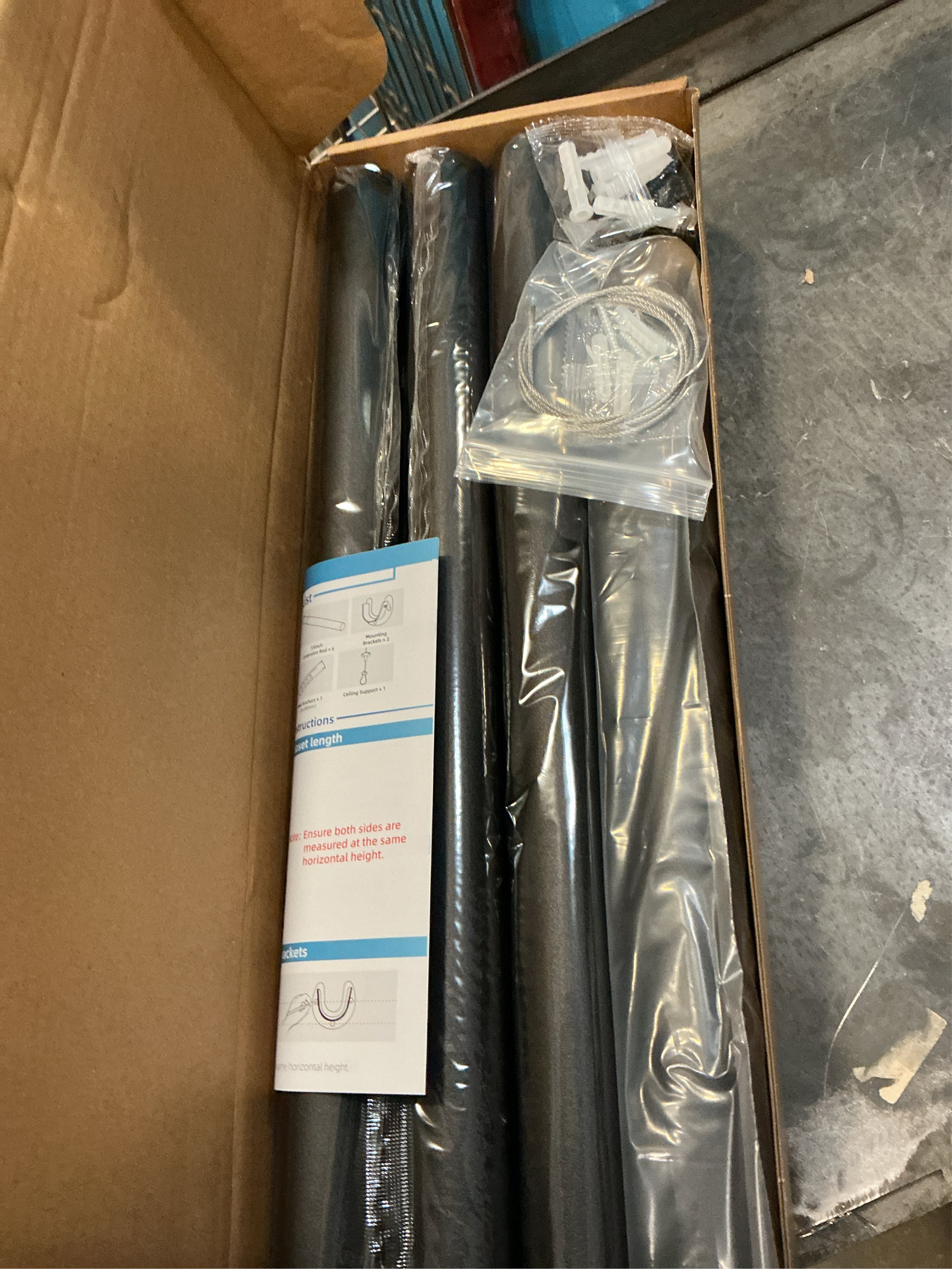 Closet Rods for Hanging Clothes, 17 to 129 Inches Stepless Adjustable Metal Closet Rod, 1.3 Inches Heavy Duty Clothes Hanging Rod for Closet Wardrobes Laundry RV, Black