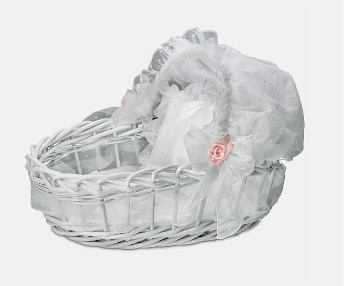 Sweet Slumber White Wicker Basket With Retractable Hood ‼️some parts are damaged (see pictures)‼️