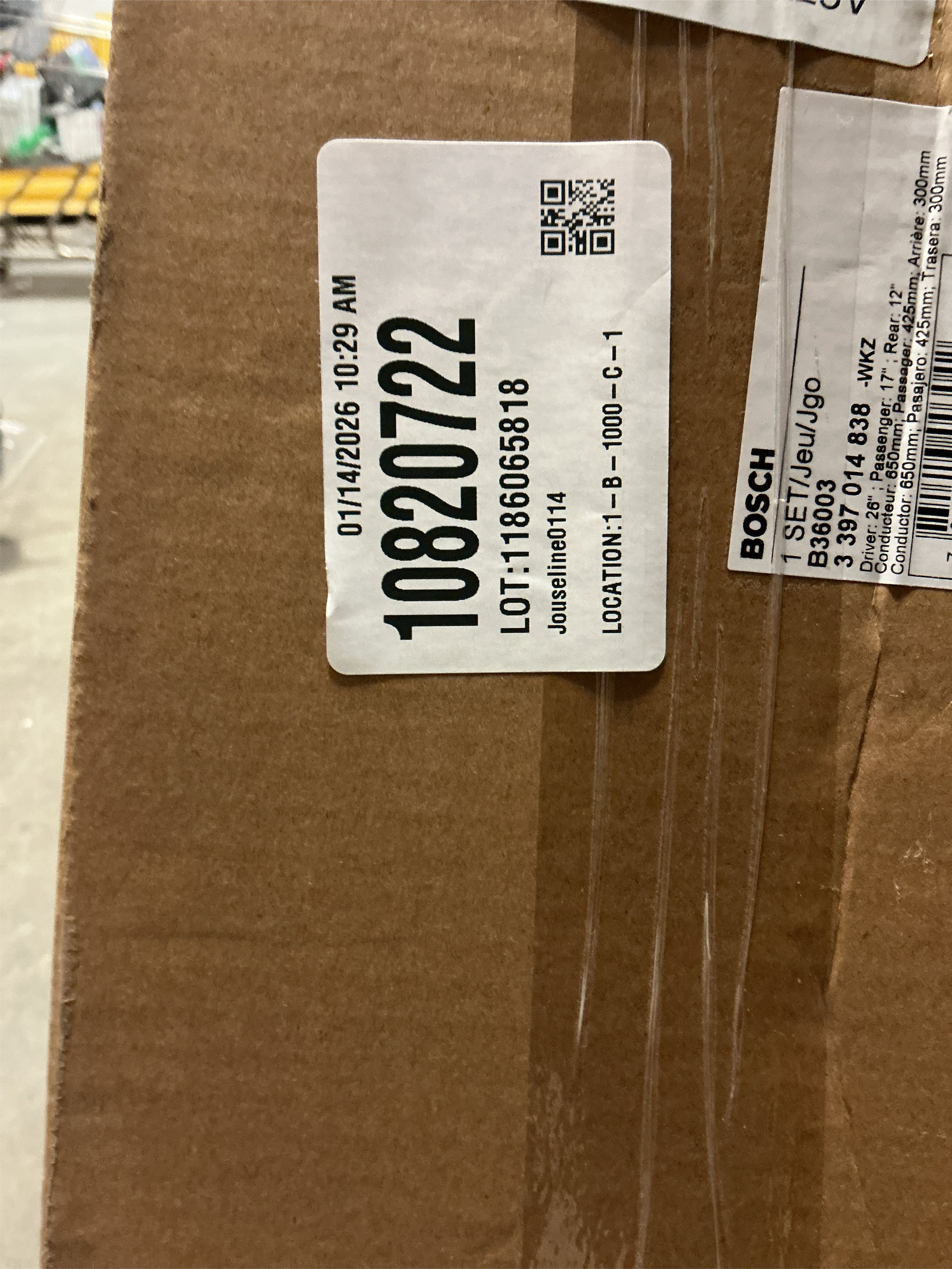 BOSCH B36003 360 Complete Vehicle Wiper Blade Replacement - Includes Front Beam Blades (Pair)   Rear Wiper Blade (1) - 26/17/12