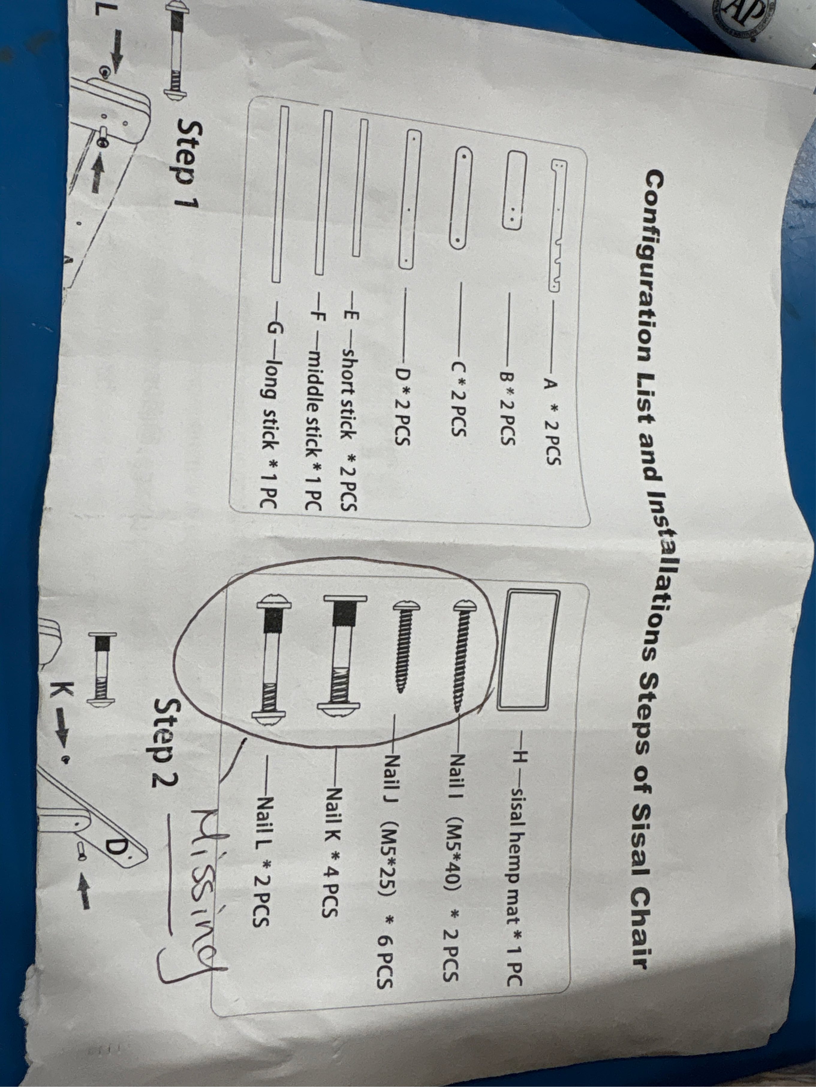 2 in 1 Cat Sisal Chair for Indoor Cats Hammock for Scratching Pad, Sisal Cat Scratcher Bed with Adjustable 4-Position for Cats Scratcher Lounge, Natural Lounger Chair ( missing  screws ) see the pictures