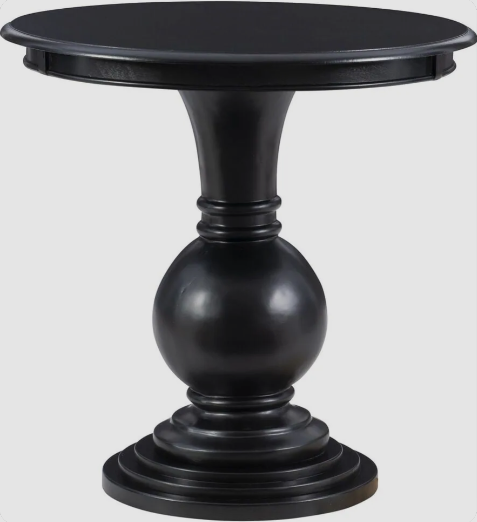 Linon Home Decor Adeline Round Accent End Table in Black