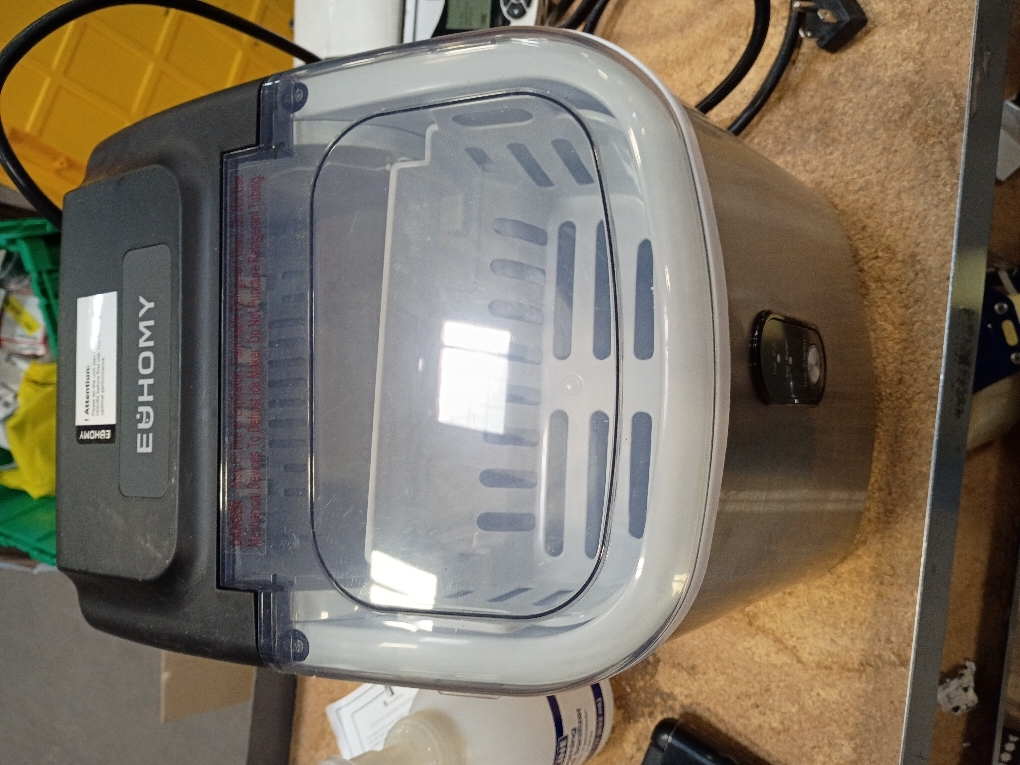 EUHOMY Countertop Ice Maker Machine with Handle, 26.3lbs Per Day, 9 Cubes in 6 Mins, Auto-Cleaning Portable Ice Maker with Basket and Scoop, for Home/Kitchen/Camping/RV (Silver)