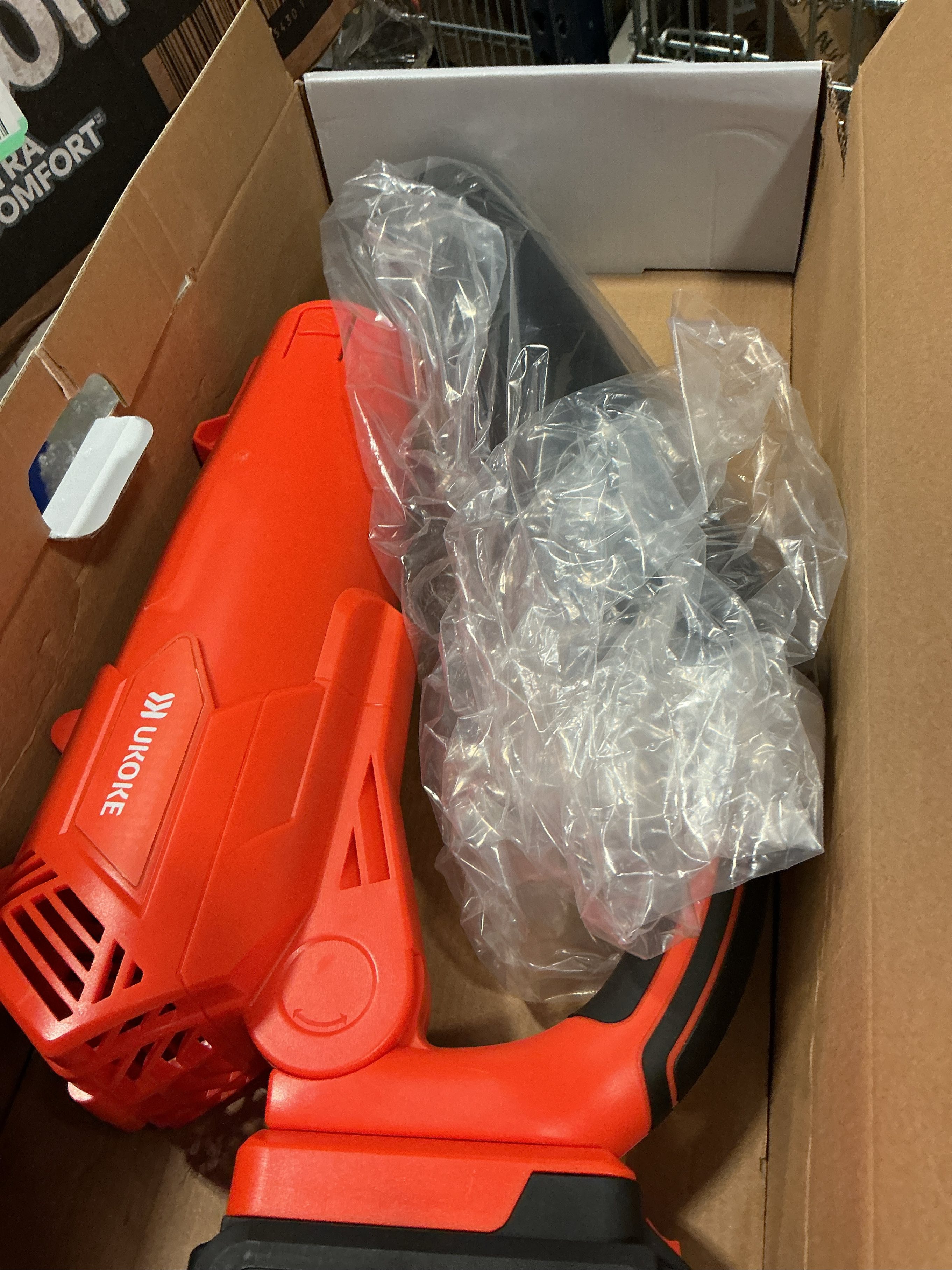 Ukoke Powerful 40V Brushless Cordless Blower (130 MPH / 550 CFM),for Blowing Snow Debris, Leaves, and Dust 2.0Ah Battery and Charger Included, Orange