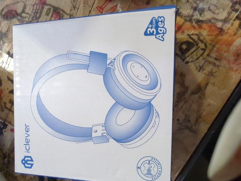 iClever BTH03 Kids Bluetooth Headphones, Colorful LED Lights, 35H Playtime, Bluetooth 5.4, Type C Fast Charging, Safe Volume, Stereo Sound Mic, On Ear Kids Wireless Headphones for iPad Airplane, Blue