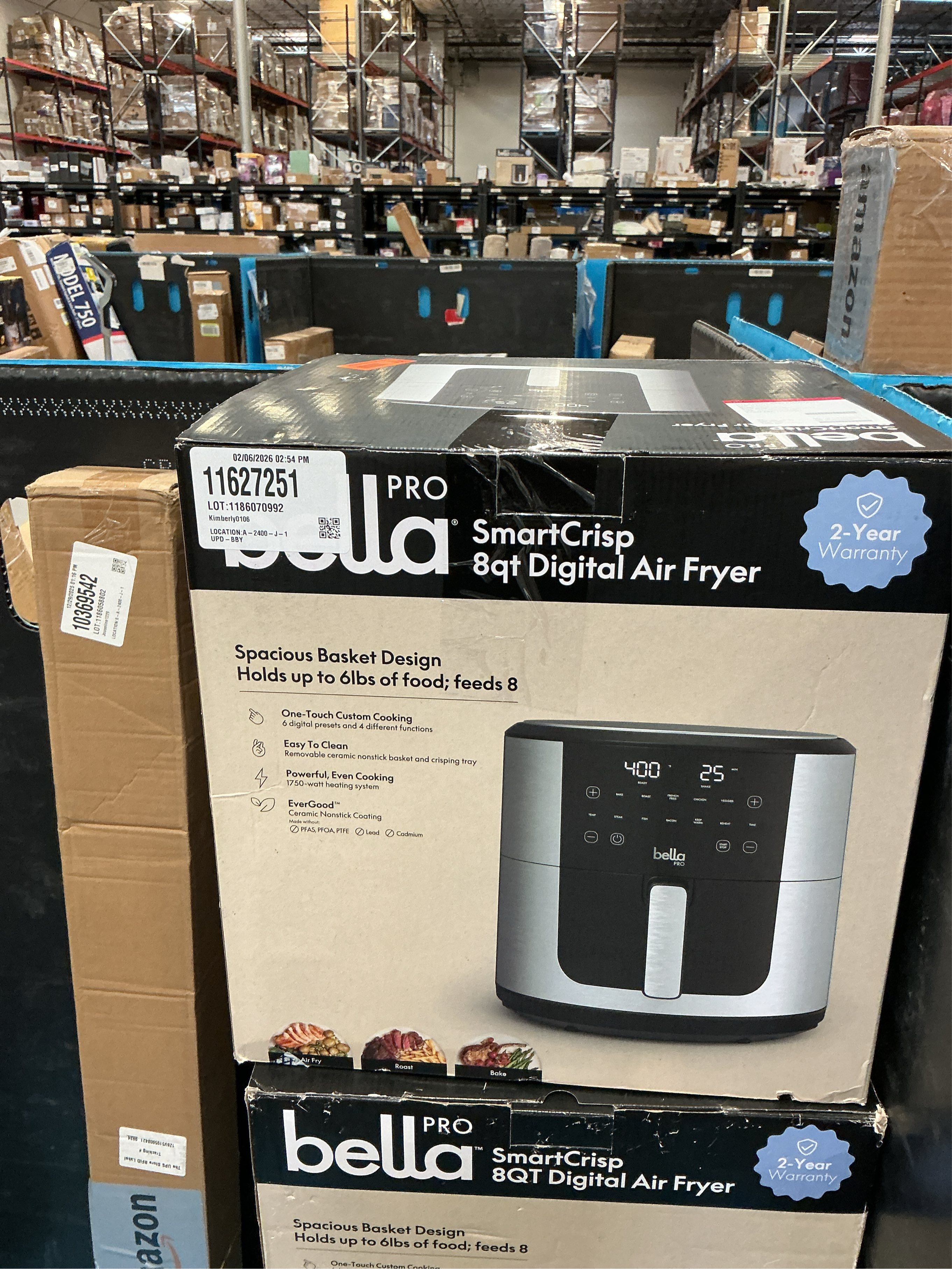 Bella PRO - SmartCrisp 8-qt. Touchscreen Air Fryer - Stainless Steel