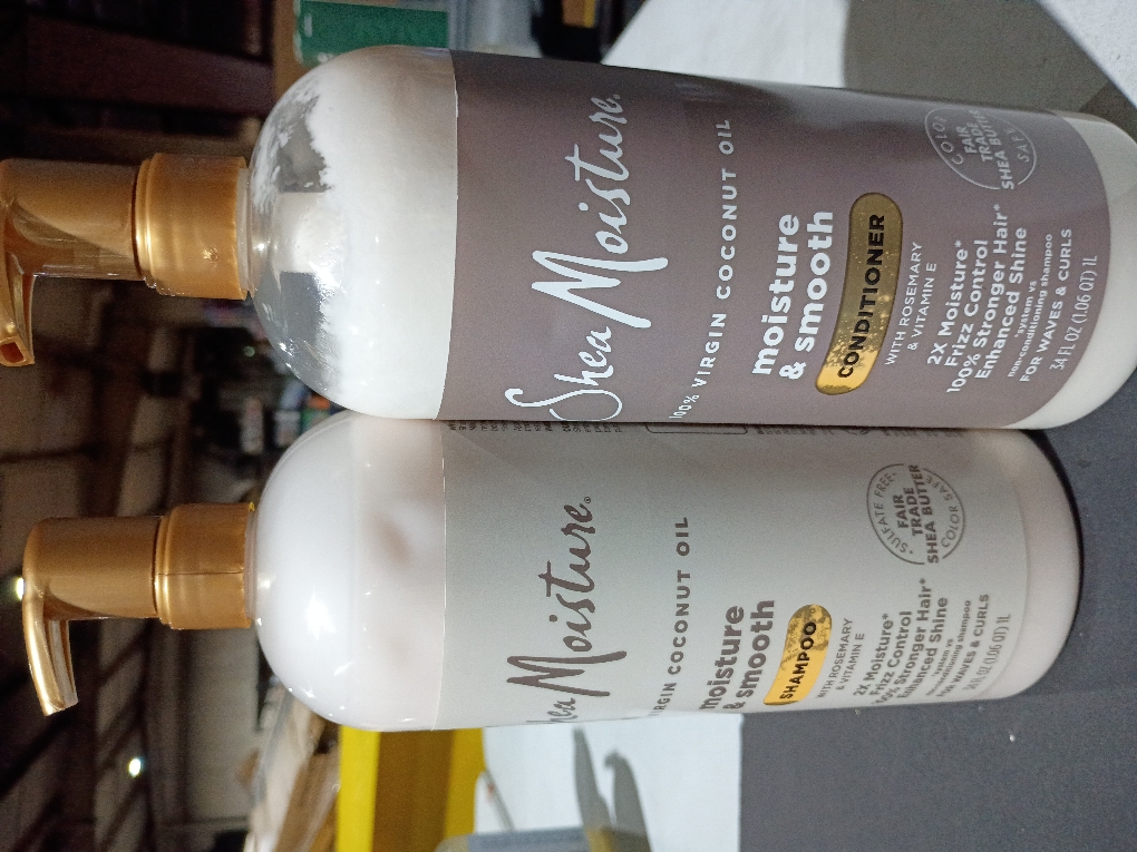 SheaMoisture Shampoo & Conditioner, Moisture & Smooth for Wavy, Curly Hair Strengthening & Frizz Control, 34 Oz Ea