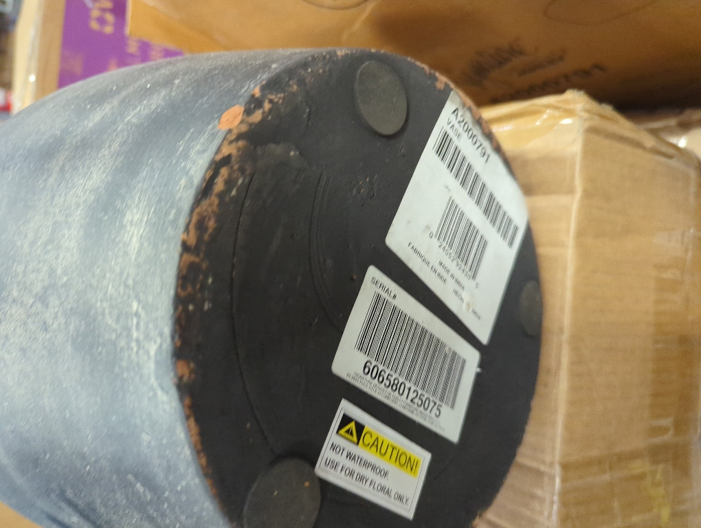 Signature Design by Ashley Meadie Traditional Indoor Terra Cotta Tabletop Vase with Wide Mouth, Blue