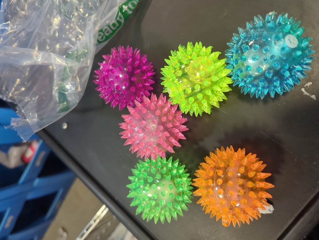Spiky Dog Balls, 2 Inch Squeaky Toys for Small Dogs, 6 Pack Puppy Teething Chew Toys, BPA-Free, Multi-Color