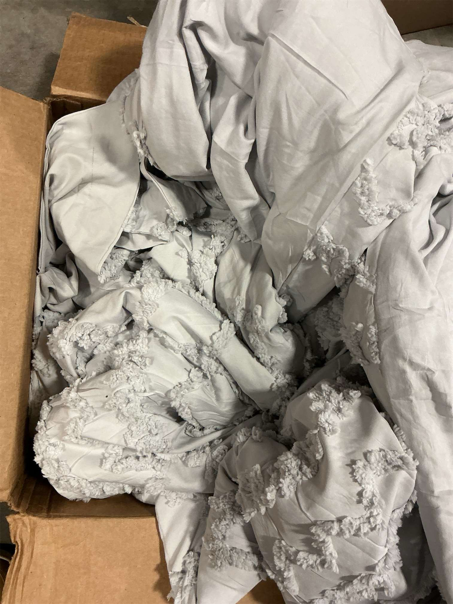 90X90 size Bedsure Tufted Boho Comforter Set90x90 Size - Light Grey Boho Bed Set, GentleSoft™ 3 Pieces Farmhouse Shabby Chic Embroidery Bedding, Gifts for Woman, Soft Jacquard King Comforter for All Seasons