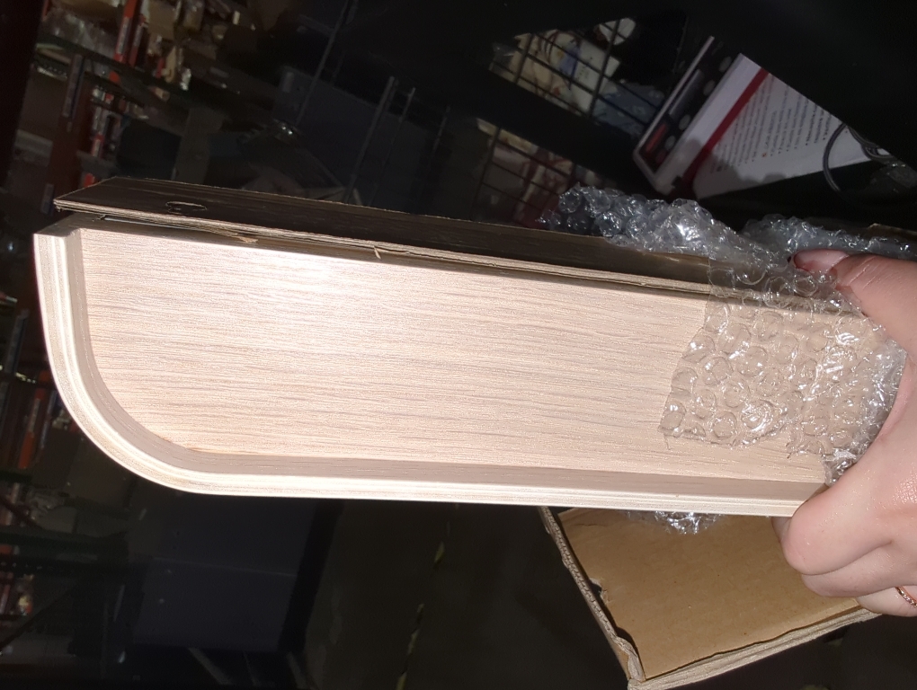 Kazai. Wall-Mounted Coat Rack 'Toke' - Modern Design Coat Rack with Hidden Wall Hooks - Solid Wood Veneer Panel Coat Hanger - Oak, White