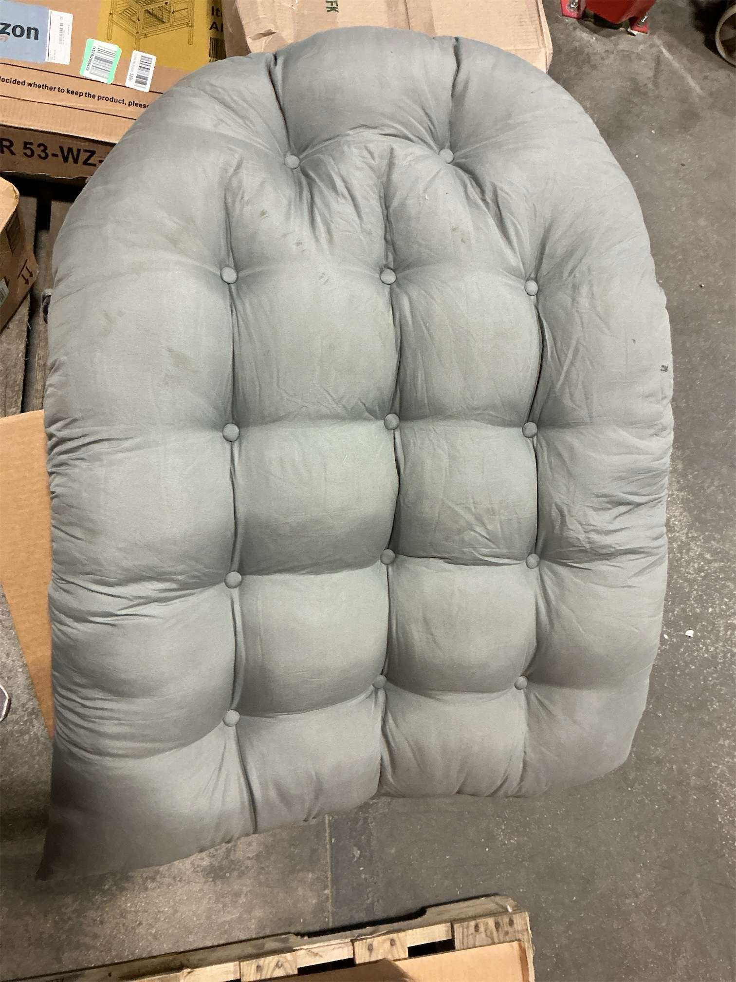 Used Egg Chair Cushion Replacement Outdoor Hanging Chair Cushion for Patio Furiture Hammock Swing Cushion 47x35x6 Inches (Light Gray)