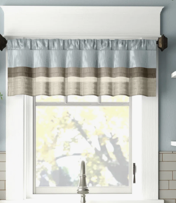 Madison Park Amherst Blue Pintuck Single 50x18 Window Valance