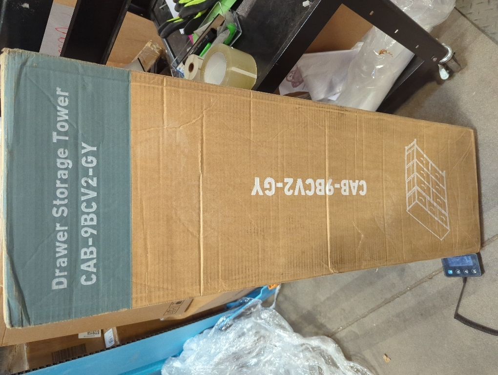 Sweetcrispy 9-Drawer Fabric Dresser Storage Tower with Wood Top and Steel Frame, Organizer Chest with Easy Pull Handles for Bedroom, Closet, Hallway,Modern Gray