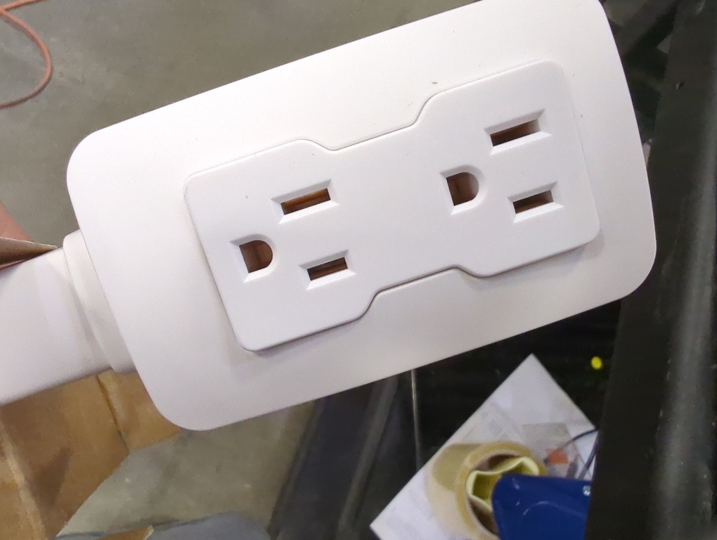 Size 22-34 EZ Outlet Electrical Outlet Extender: Access Hard-to-Reach Outlets! For Use Behind Couches, Nightstands, Desks, etc. USB-A, USB-C, two AC outlets. Extends 22-34. Safety Certified!