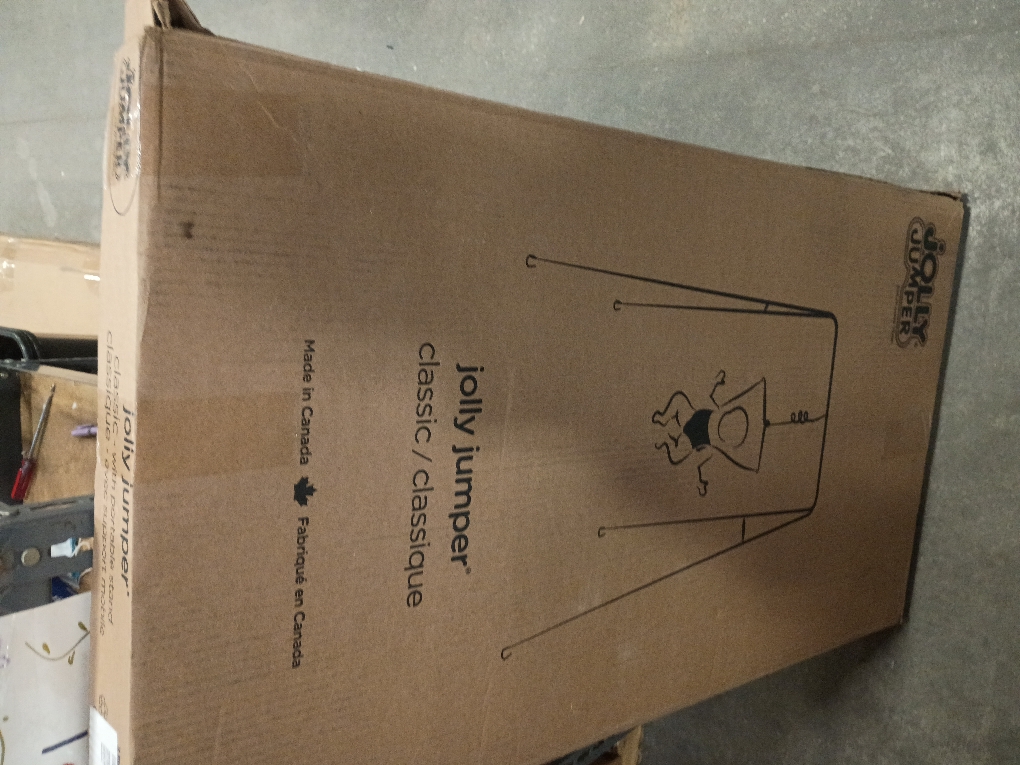 Jolly Jumper Classic (Black) with Stand - Original Baby Jumper, Indoor and Outdoor Exercise Saddle Seat, Adjustable Height, for Infants up to 28lbs