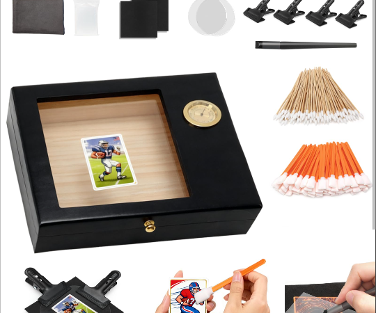 Fernlandia 211PCS Sports Card Cleaning Kit with Humidifier and Pressing Pen | Sports card cleaning and flattening kit, 211 pieces, Humidifier and pressing pen, Removes creases and stains