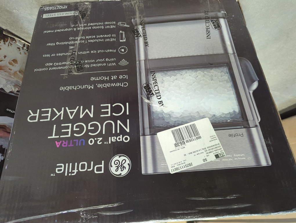GE Profile Opal 2.0 Ultra Nugget Ice Maker with Scale Inhibiting Filter, Scoop Included, 38 lbs in 24 Hours, Pellet Ice Machine with WiFi & Smart Connected, Stainless Steel